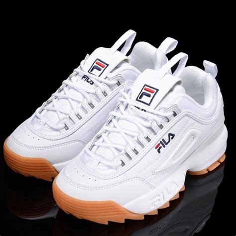 chunky white sneakers fila.